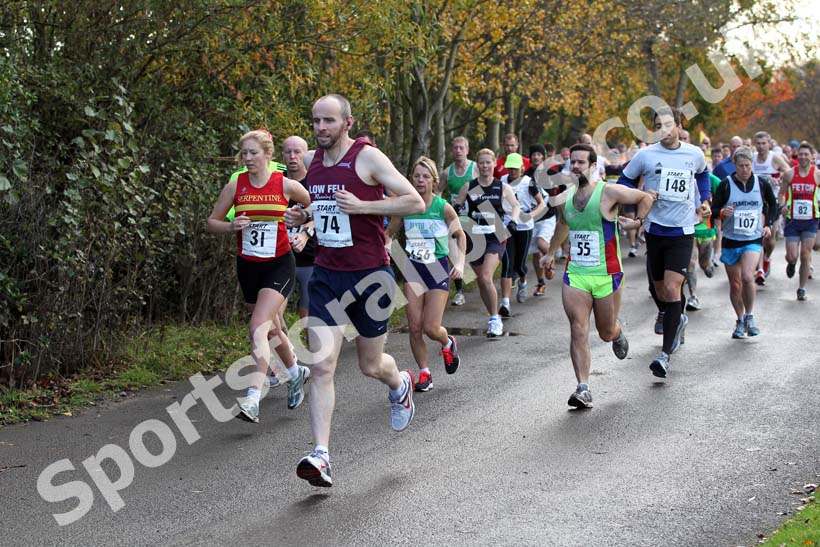 Soon after the start of  the Newcastle Town Moor Marathon